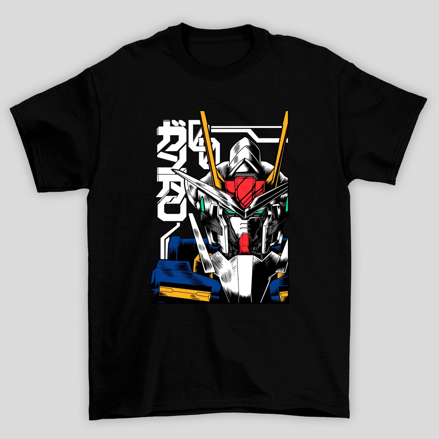 Camiseta Básica Unissex Gundam Kanji 00 Face