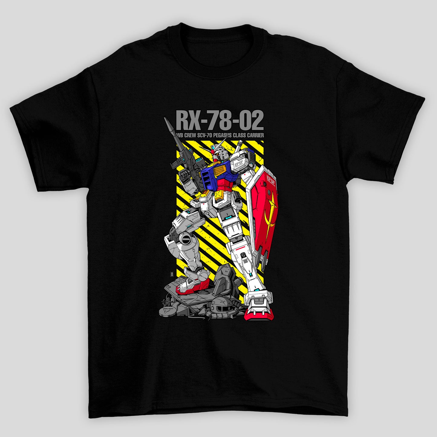 Camiseta Básica Unissex Gundam RX-78-02 Arma Escudo