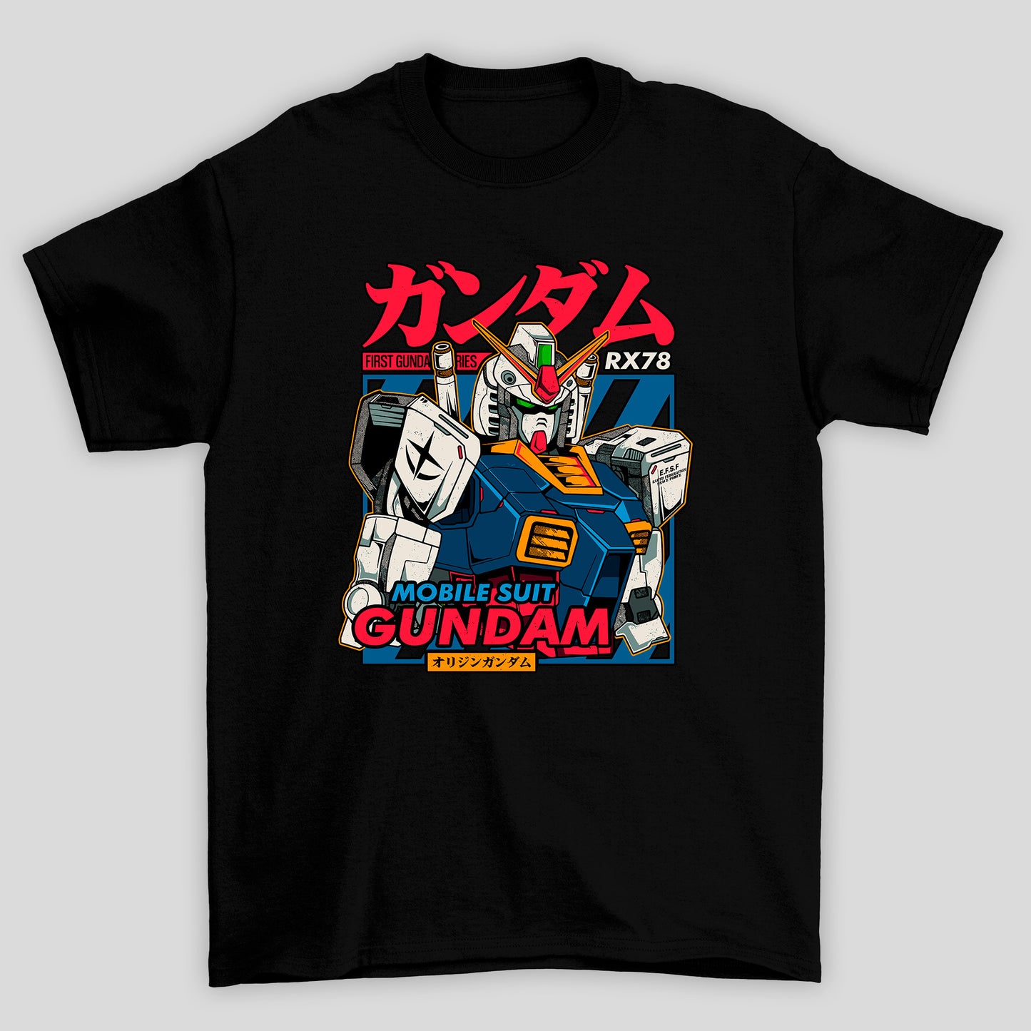 Camiseta Básica Unissex Kanji First Gundam Series RX78