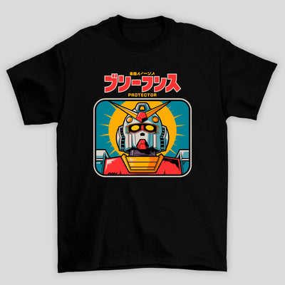 Camiseta Básica Unissex Gundam Kanji Protector
