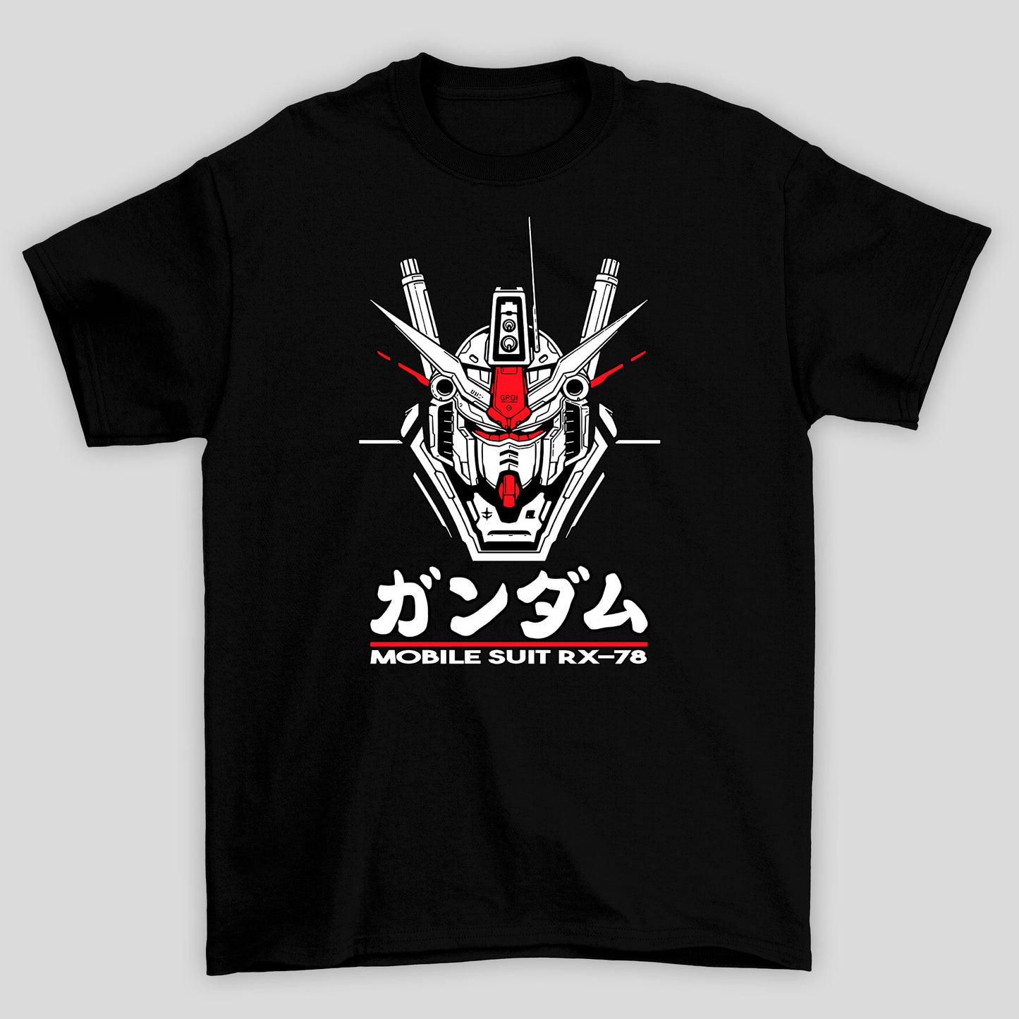 Camiseta Básica Unissex Gundam Kanji Mobile Suit RX-78