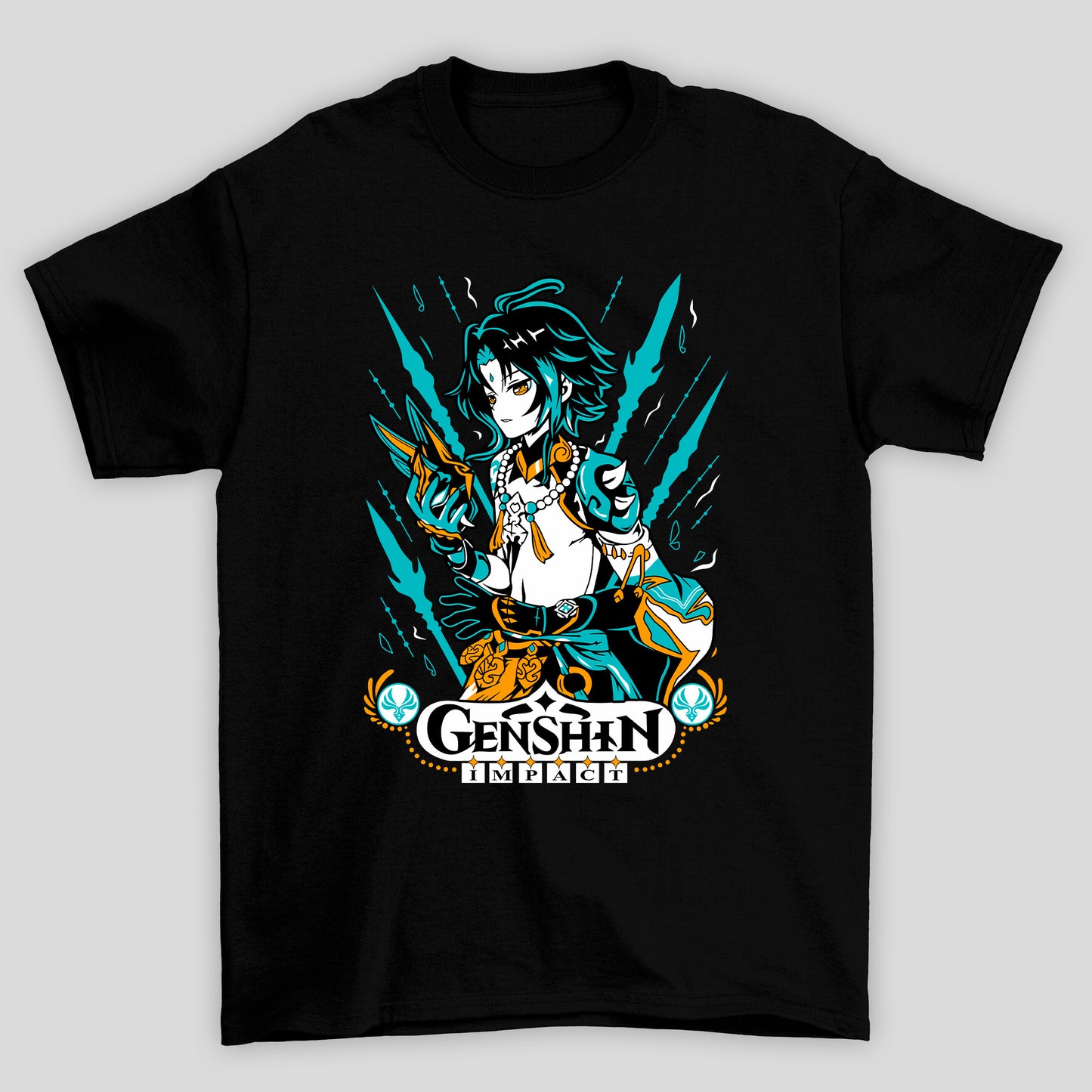 Camiseta Básica Unissex Xiao Mascara Genshin