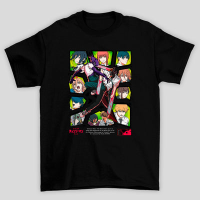Camiseta Básica Unissex Chainsaw Man Bomba Denji Personagens