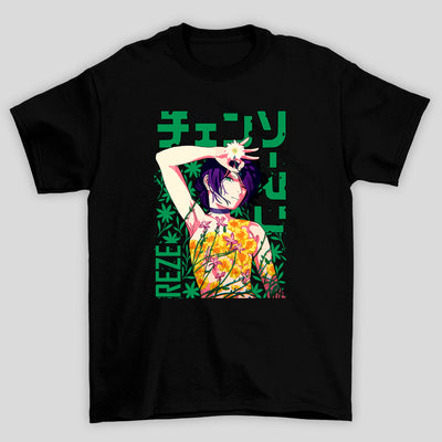 Camiseta Básica Unissex Chainsaw Man Reze Flowers