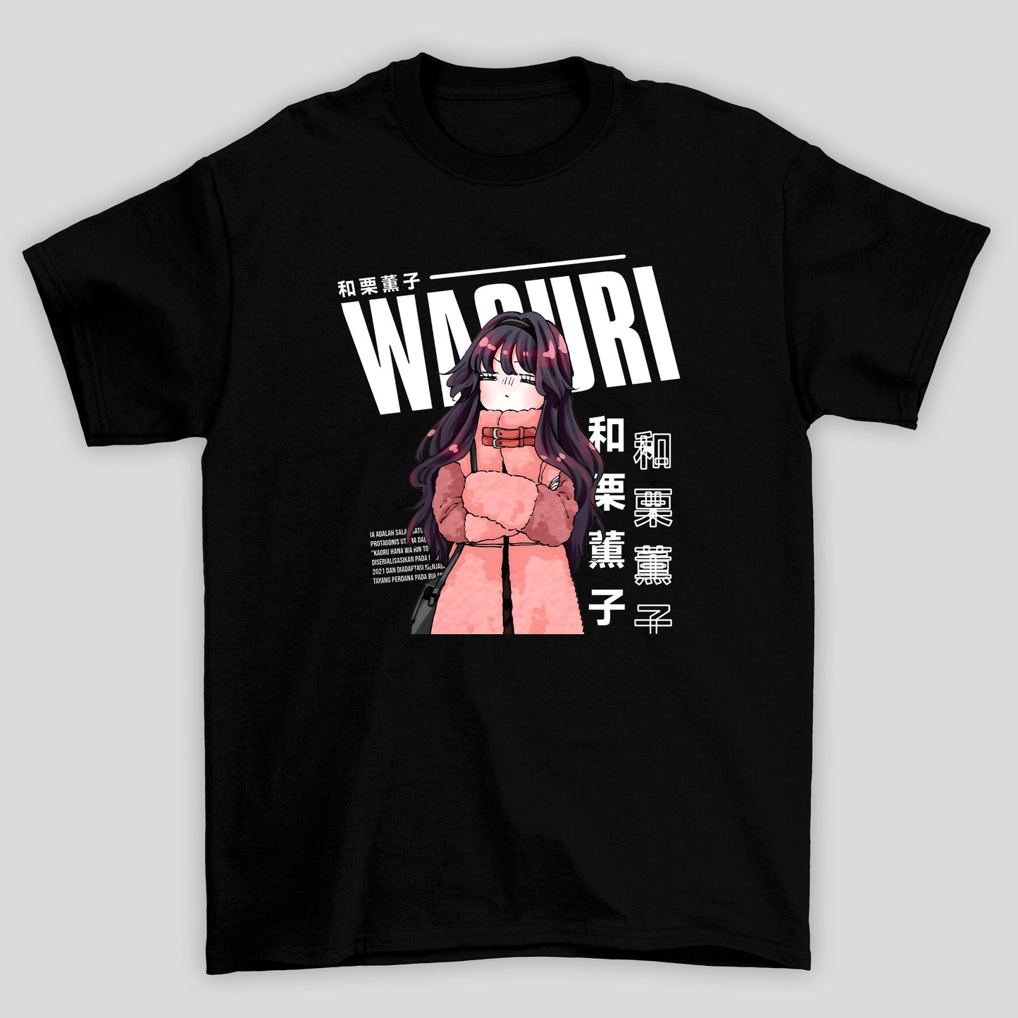 Camiseta Básica Unissex Kaoru Hana Waguri Kanji Cute