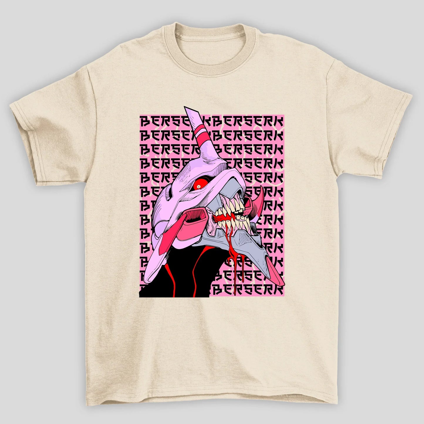 Camiseta Básica Unissex 001 Pink Evangelion