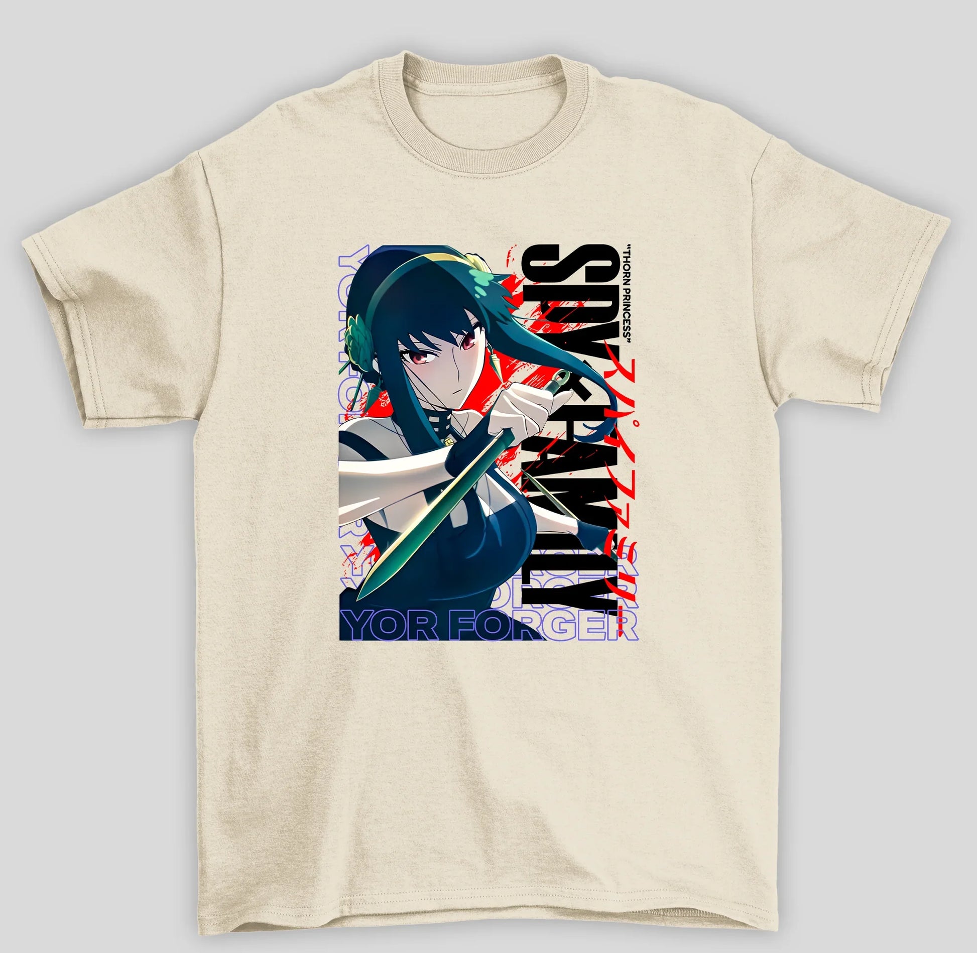 Camiseta Básica Unissex Spy x Family Yor Forger Thorn Princes- pérola