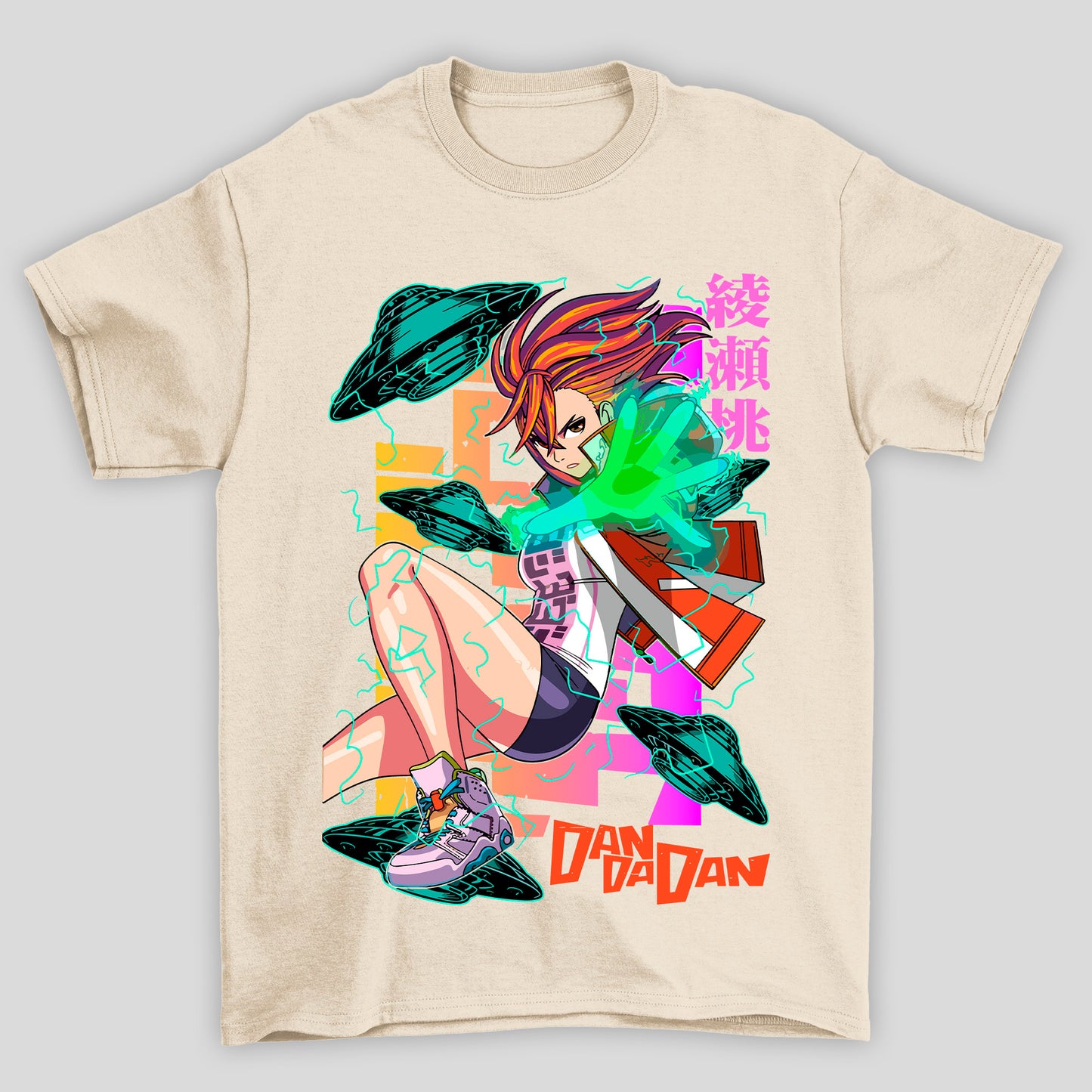 Camiseta Básica Unissex Dandadan Momo Ayase Naves