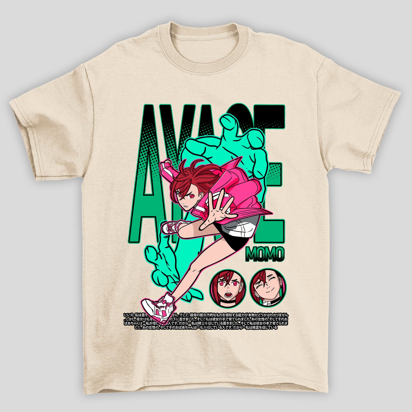 Camiseta Básica Unissex Dandadan Momo Ayase Maos