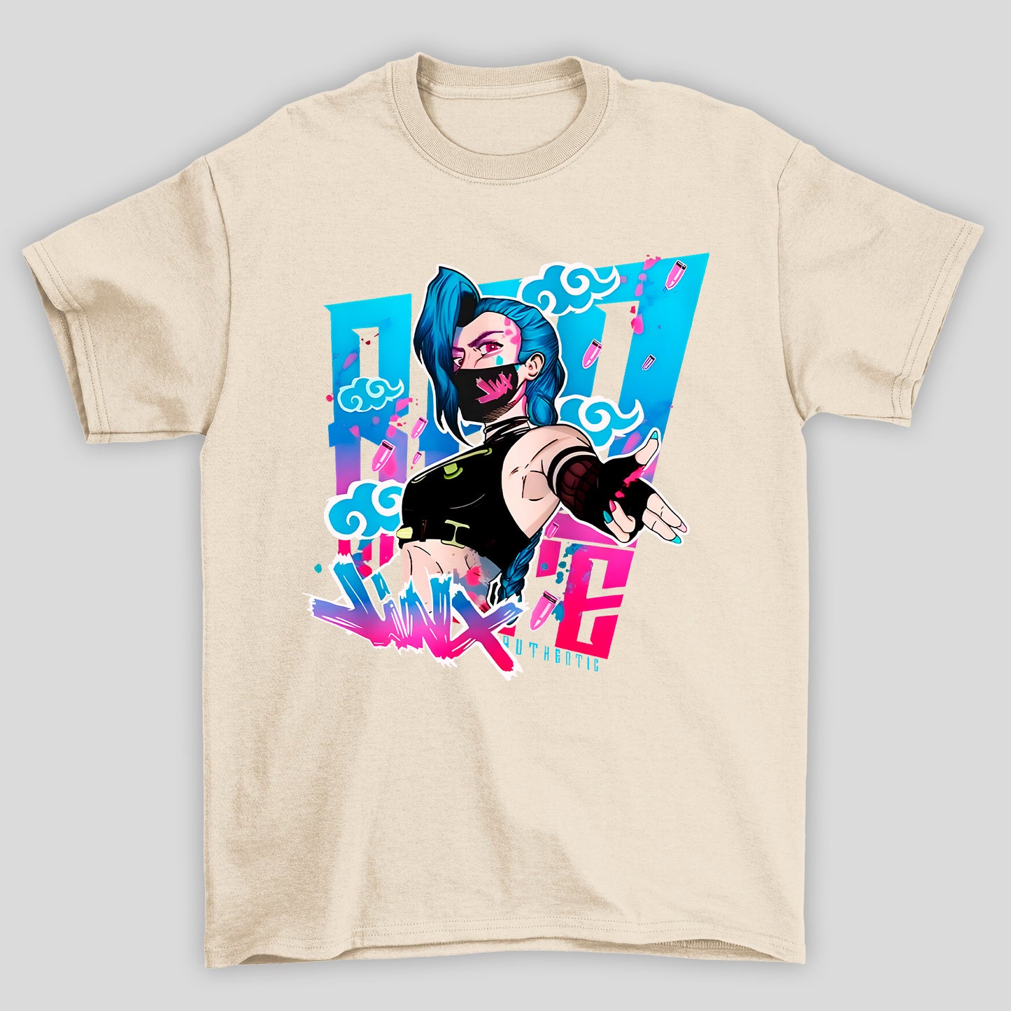 Camiseta Básica Unissex Arcane Jinx Mascara
