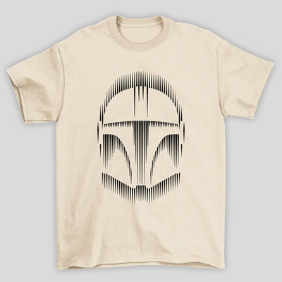 Camiseta Básica Unissex Capacete Listras Mandalorian