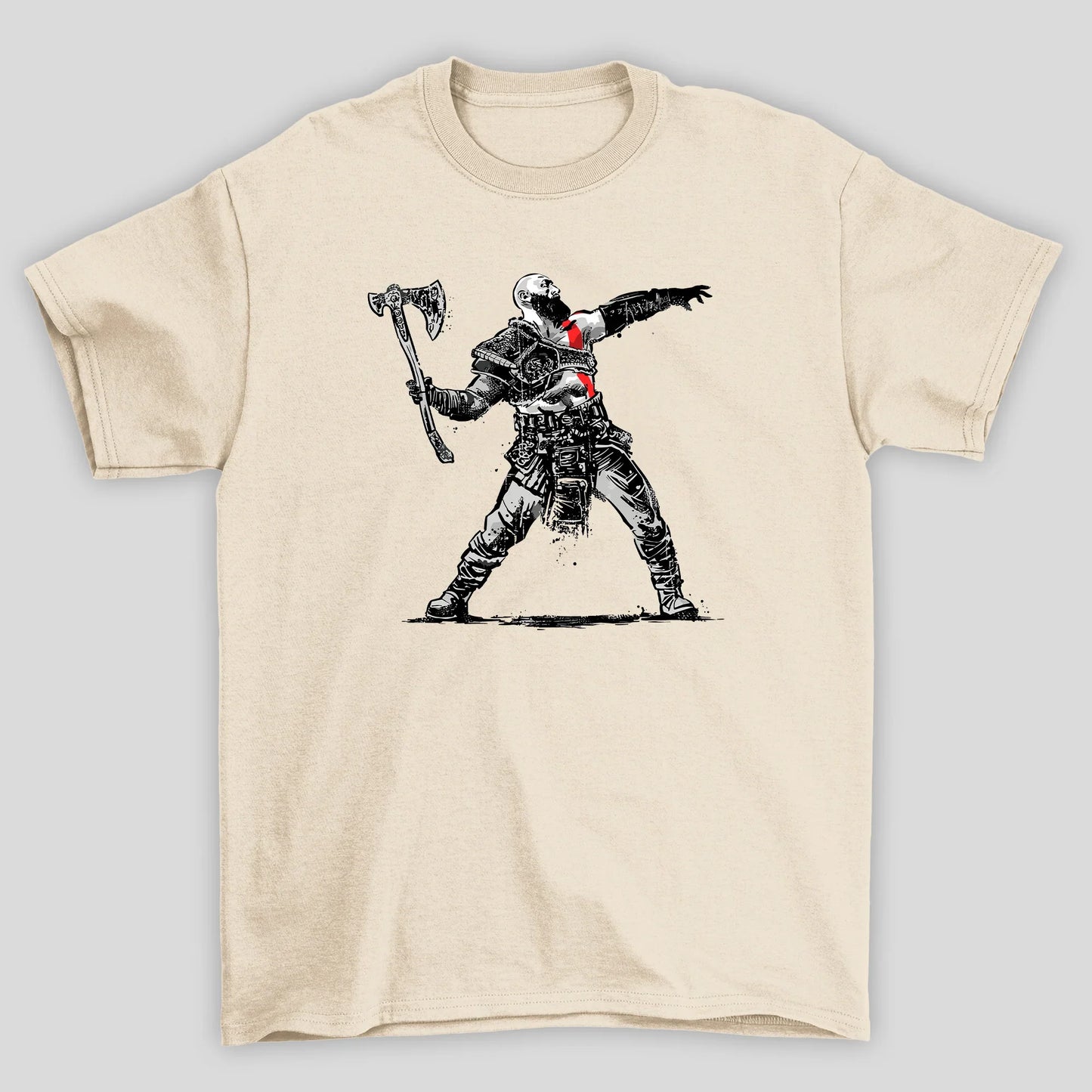 Camiseta Básica Unissex Kratos Rosto Atreus Silhueta God Of War