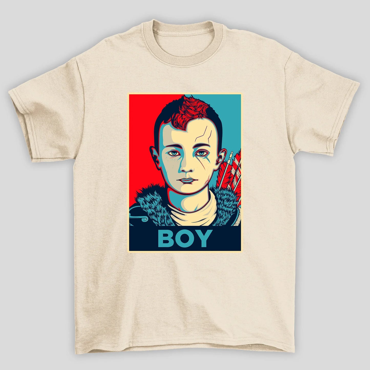 Camiseta Básica Unissex Atreus Rosto Boy Art Pop  God Of War