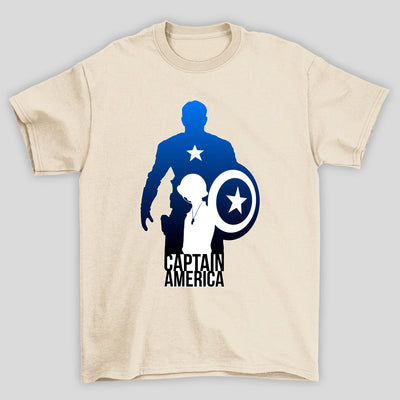 Camiseta Básica Unissex Silhueta Degrade Capitao America