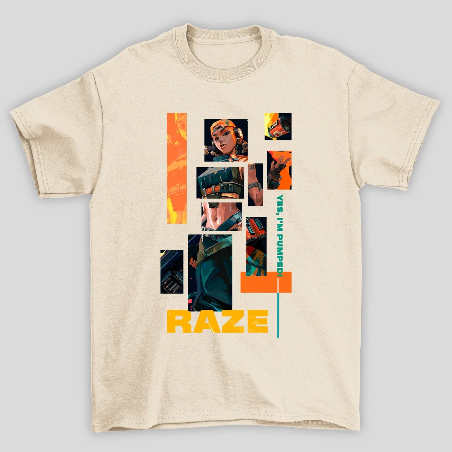 Camiseta Básica Unissex Raze Quadrados Valorant