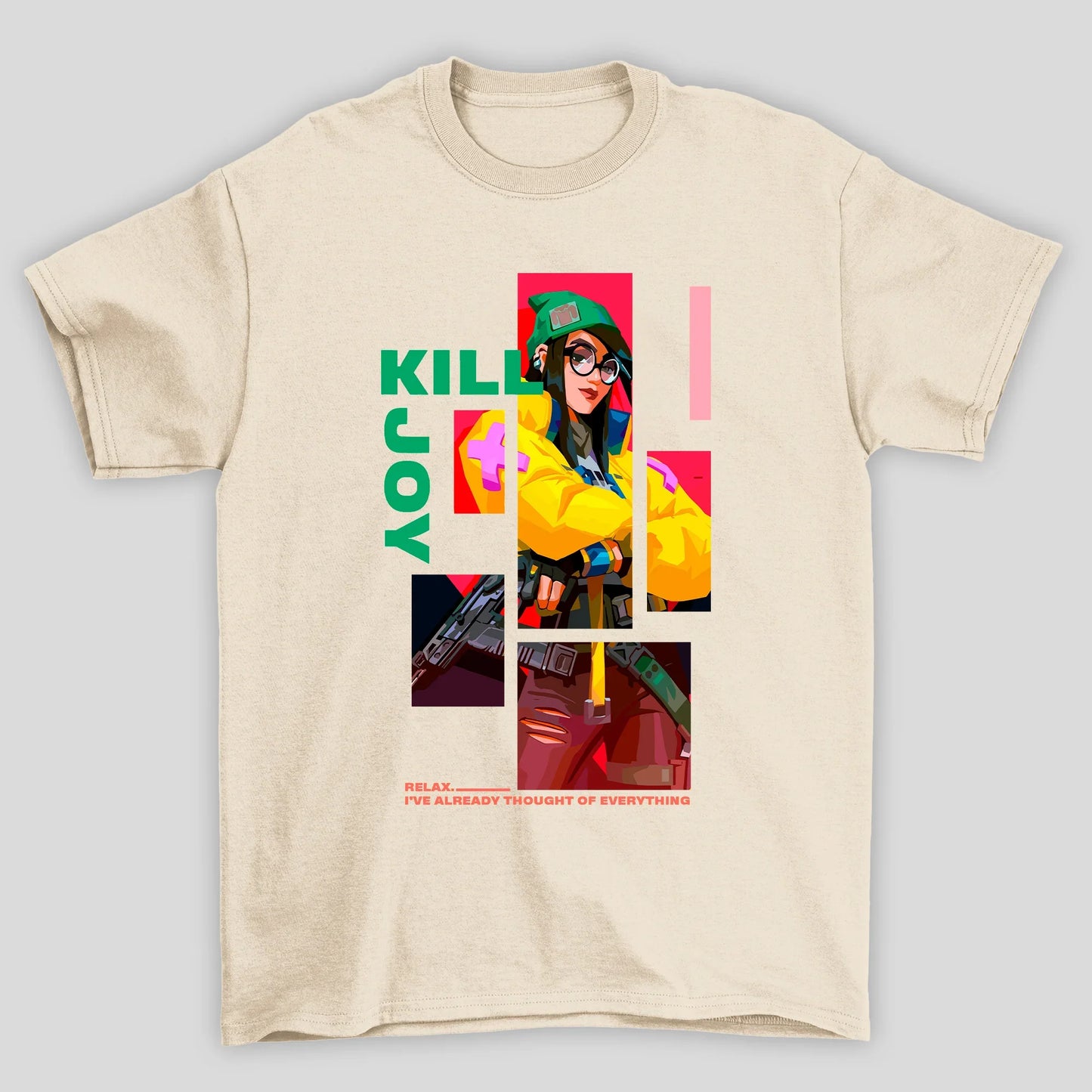 Camiseta Básica Unissex KILL JOY QUADRADOS VALORANT