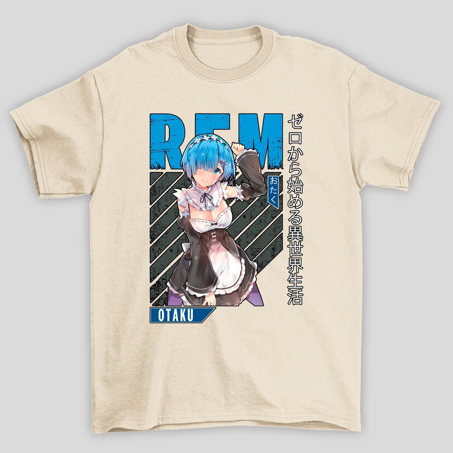 Camiseta Básica Unissex Rem Kanji Otaku Re Zero