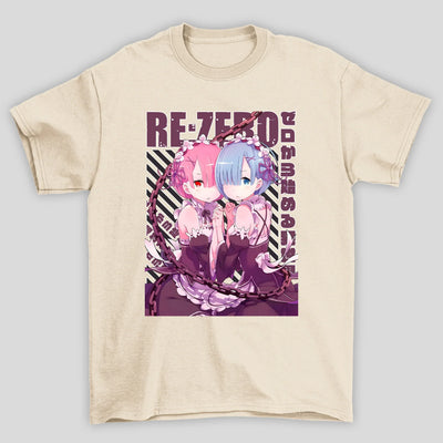 Camiseta Básica Unissex Rem E Ram Kanji Re Zero