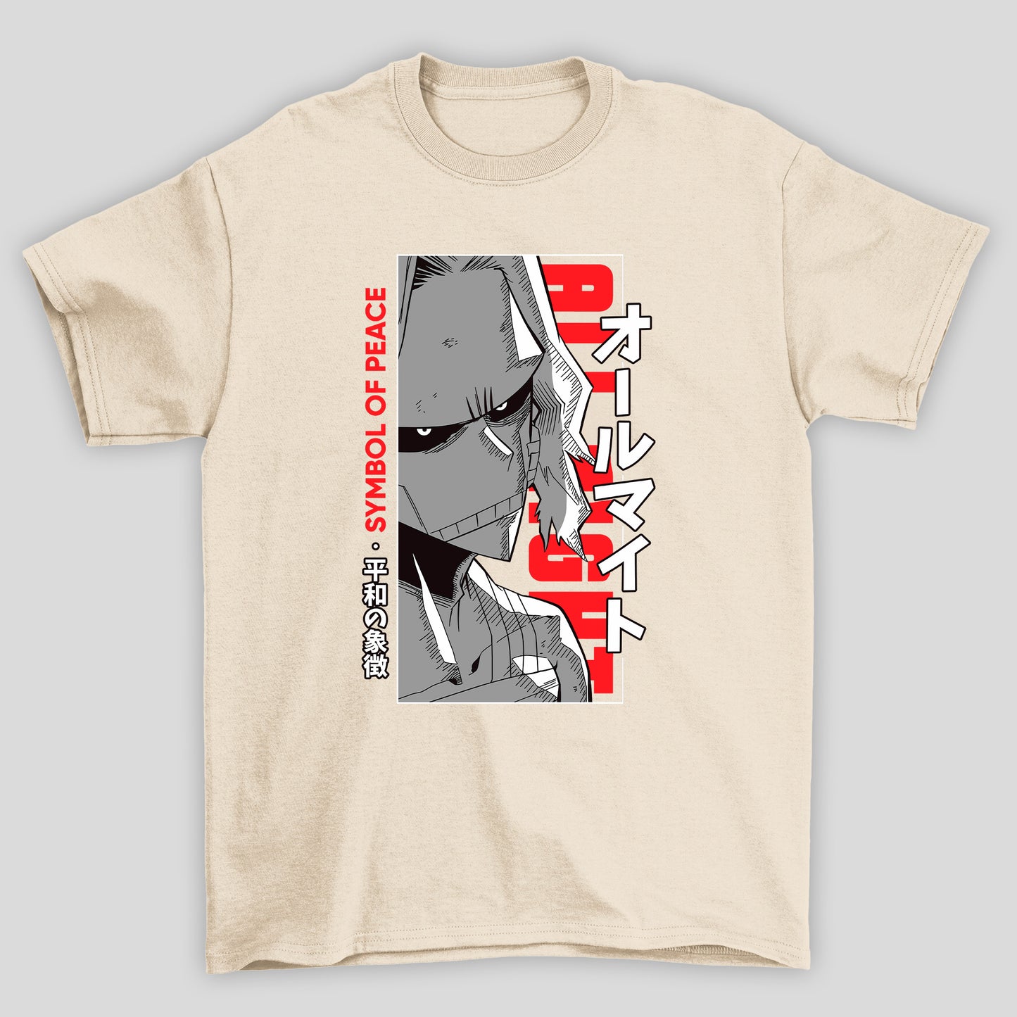 Camiseta Básica Unissex All might Rosto Fraco Boku No Hero