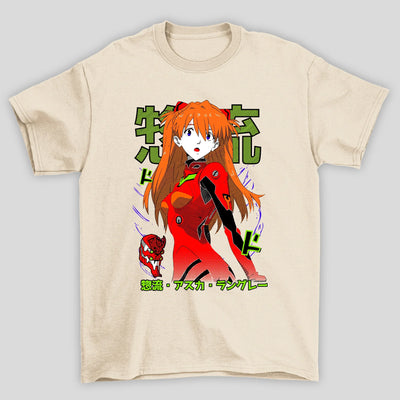 Camiseta Básica Unissex Asuka Kanji Verde Evangelion