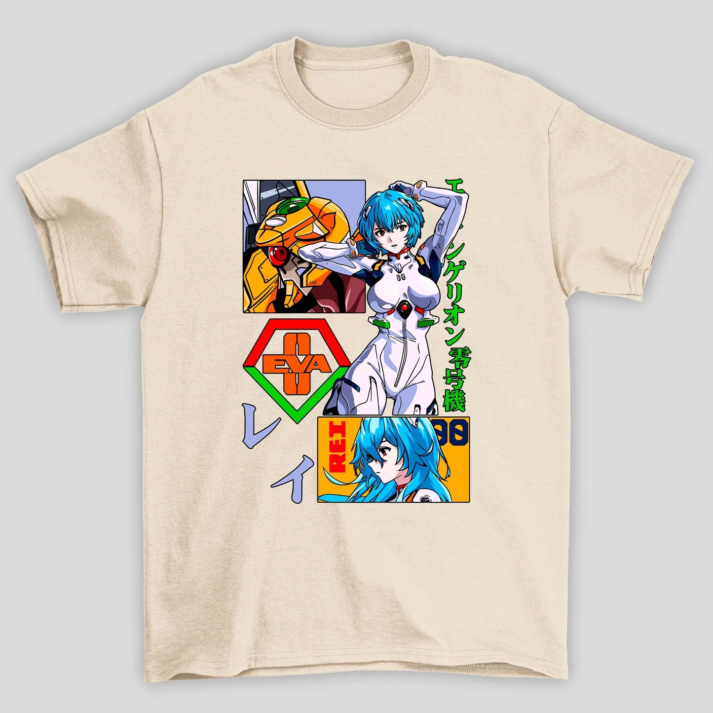 Camiseta Básica Unissex Rei EVA00 Kanji Evangelion