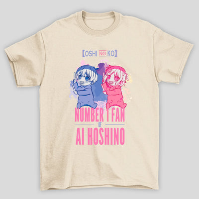 Camiseta Básica Unissex Aqua e Ruby Number 1 Fan Oshi No Ko