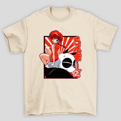 Camiseta Básica Unissex Ranma Saotome Kanji Panda