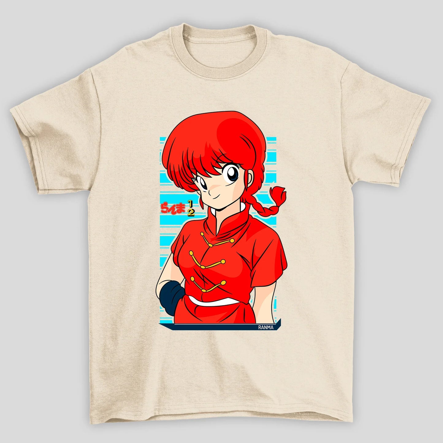 Camiseta Básica Unissex Ranma Saotome Kanji