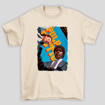 Camiseta Básica Unissex Cena Ceu Titulo Pulp Fiction
