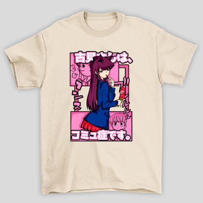 Camiseta Básica Unissex Komi Kanji Sorvete Komi Cants Communicate