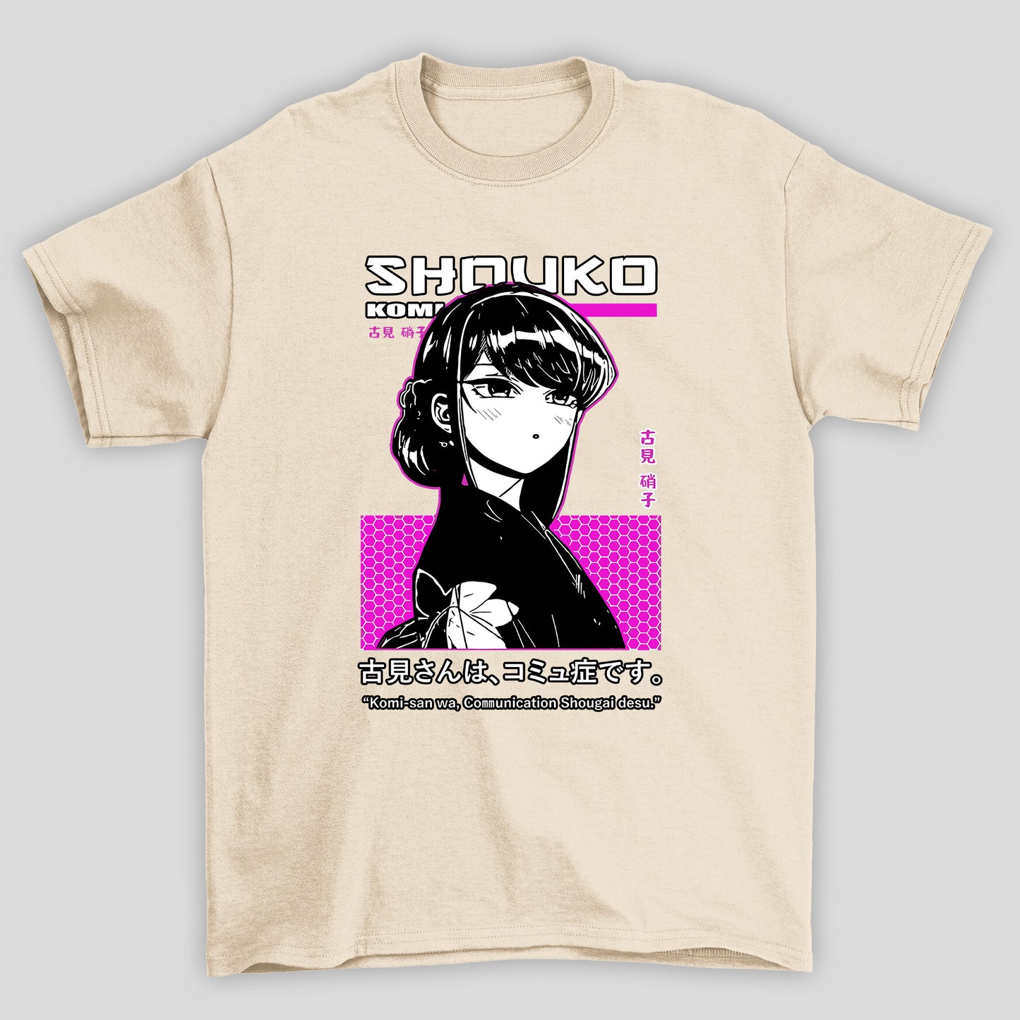 Camiseta Básica Unissex Shoukokanji Komi Cants Communicate