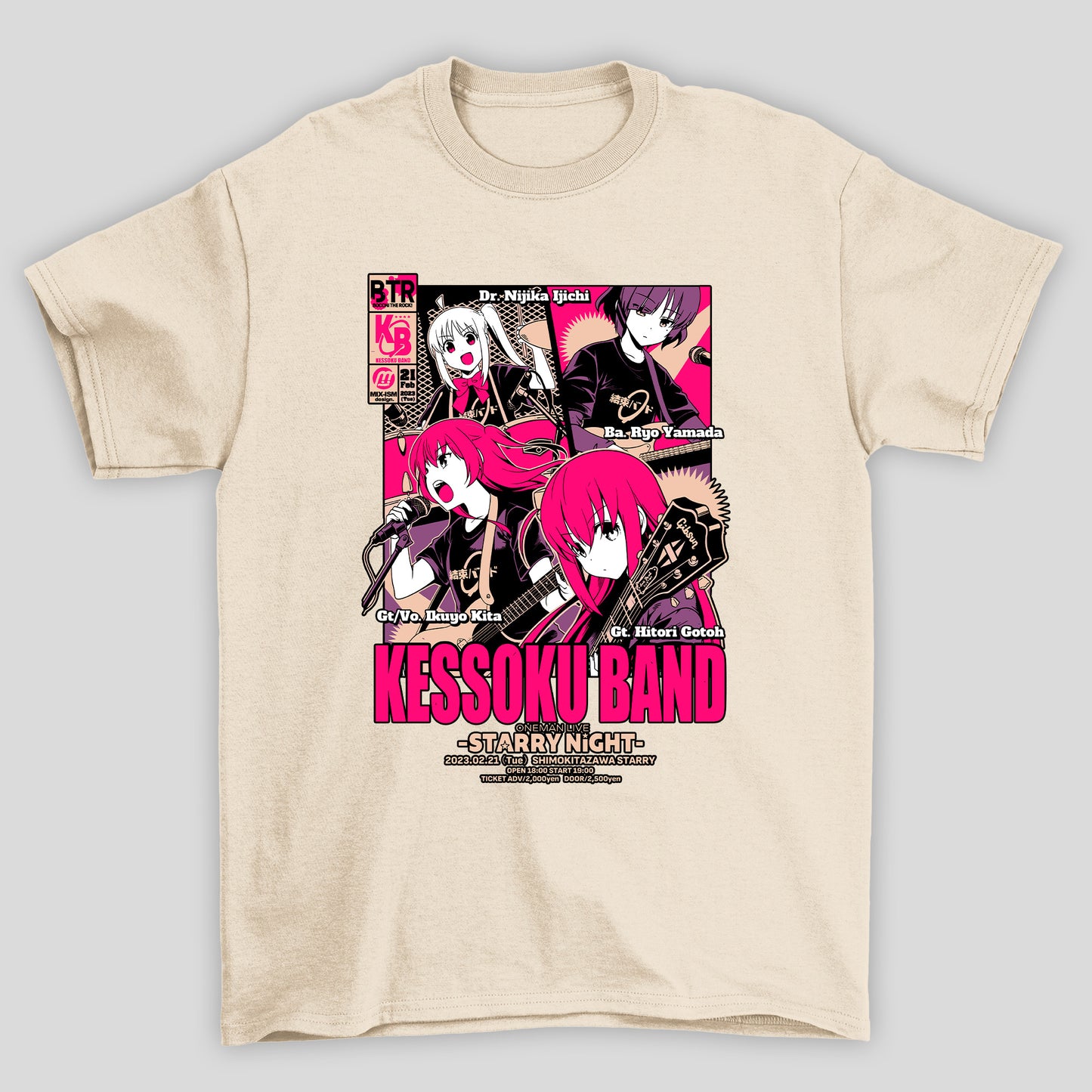 Camiseta Básica Unissex Kessoku Band Poster Show Bocchi The Rock