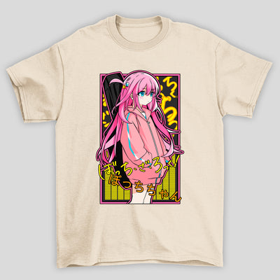 Camiseta Básica Unissex Gotou Kanji Guitarra Bocchi The Rock