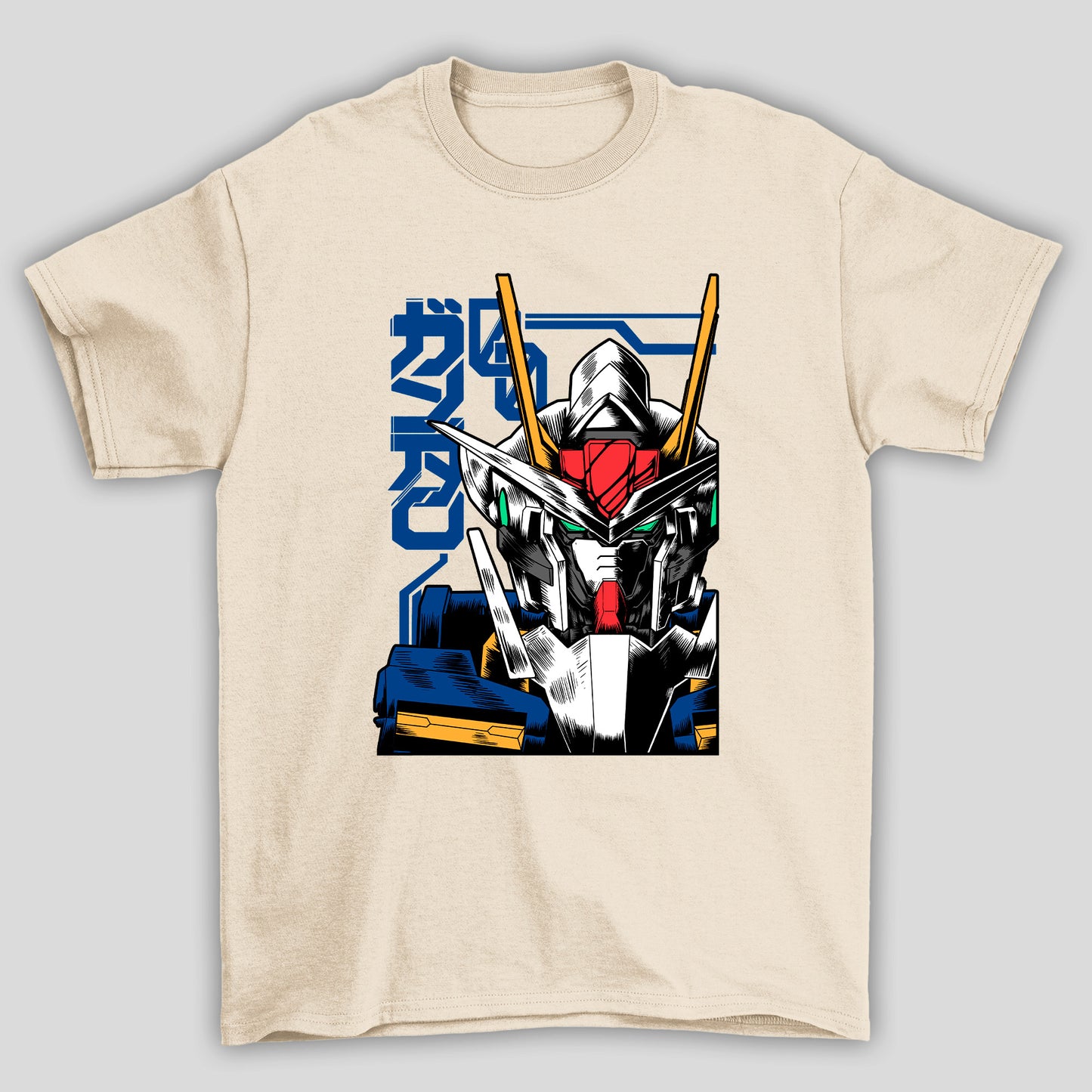 Camiseta Básica Unissex Gundam Kanji 00 Face