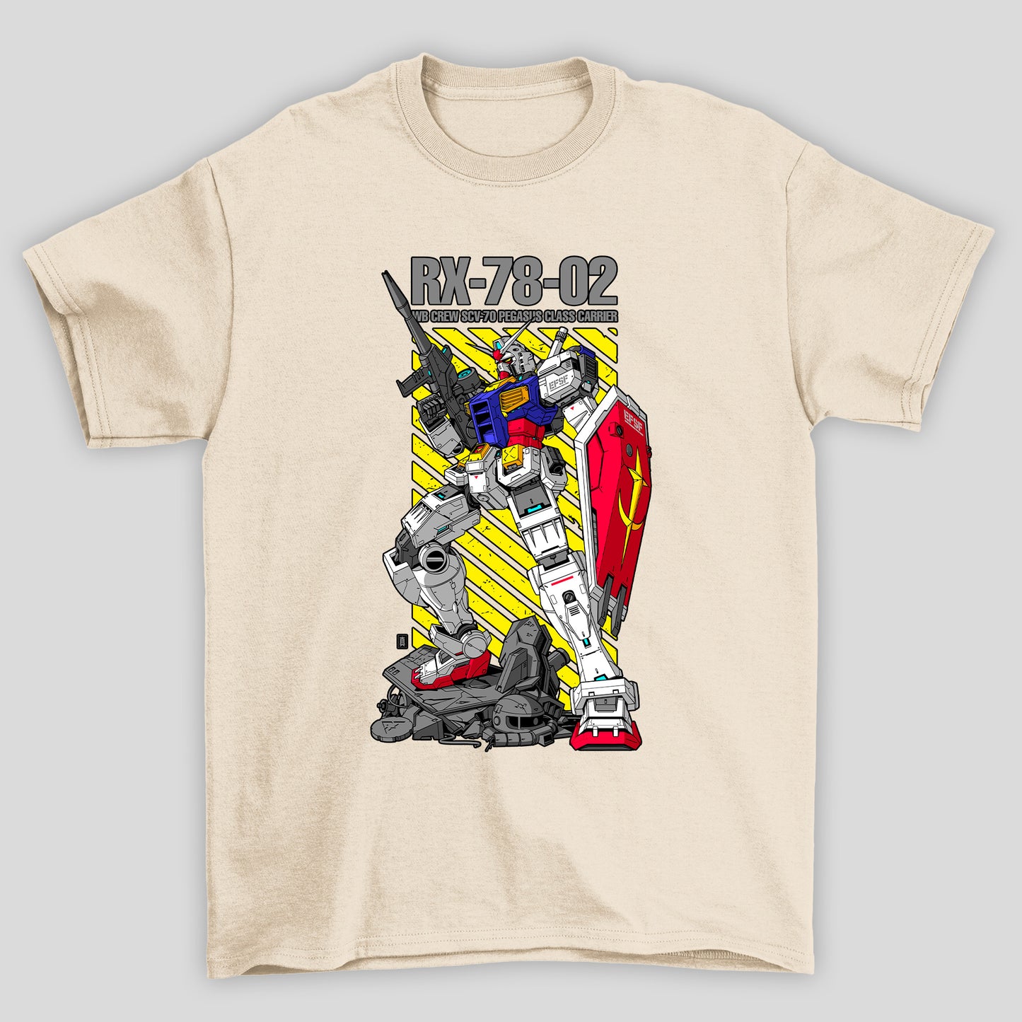 Camiseta Básica Unissex Gundam RX-78-02 Arma Escudo