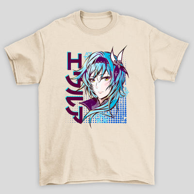 Camiseta Básica Unissex Eula Kanji Rosto Genshin