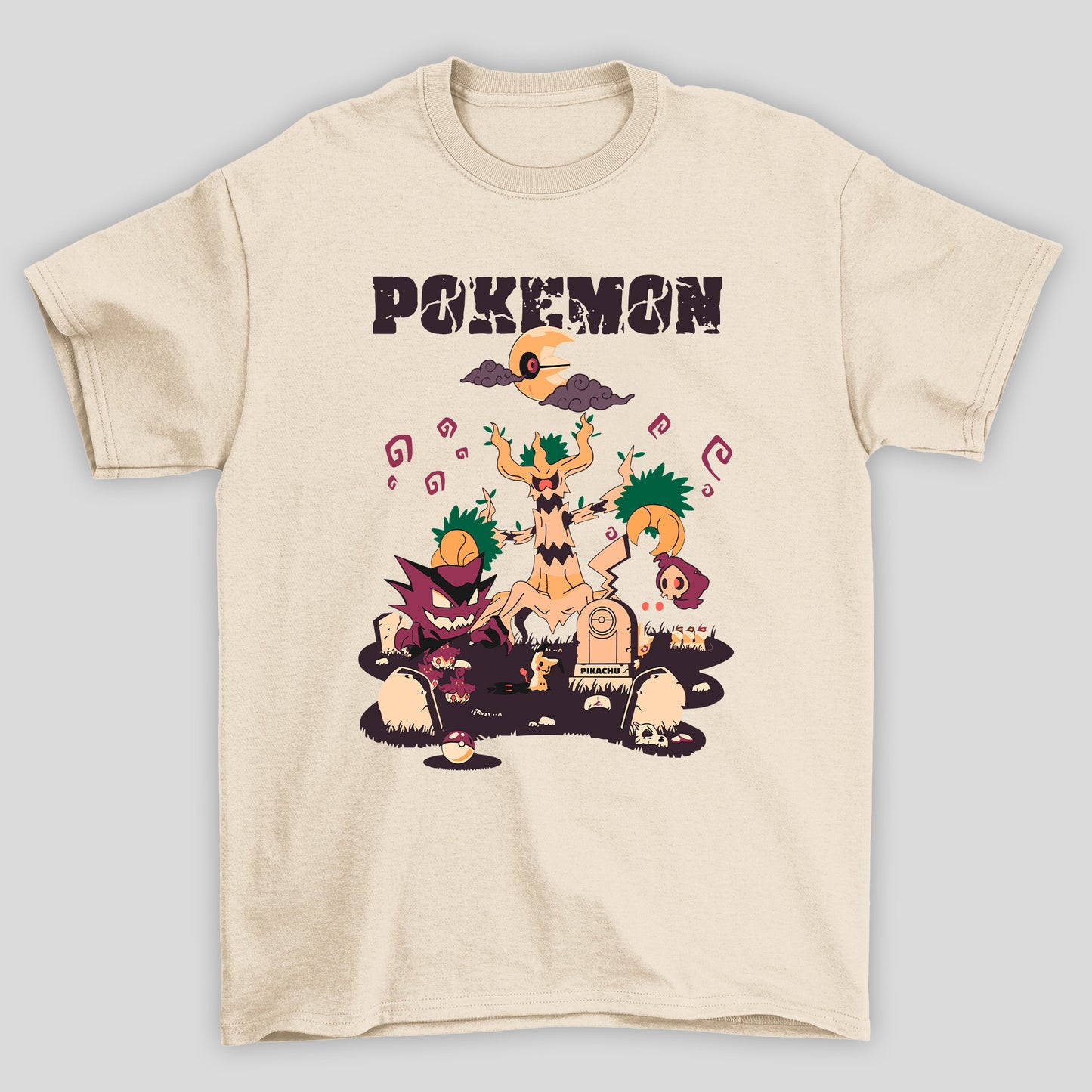 Camiseta Básica Unissex Trevenant Tumulo Pokemon Halloween