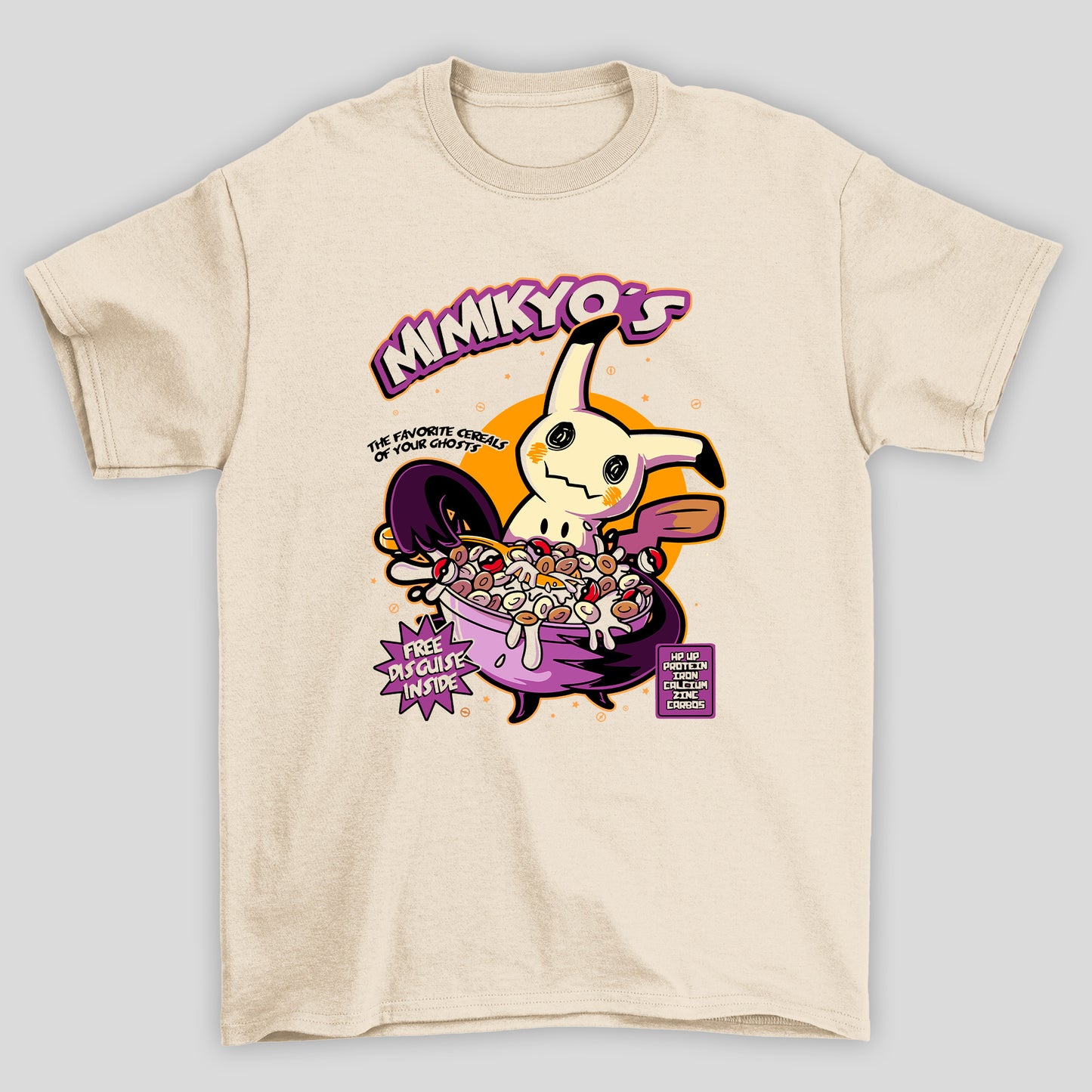 Camiseta Básica Unissex Mimikyu Cereal Pokemon Halloween