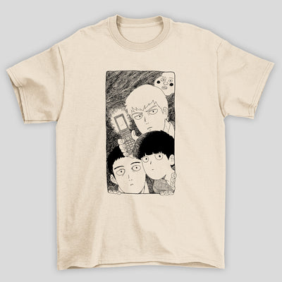 Camiseta Básica Unissex Personagens Celular Mob Psycho 100