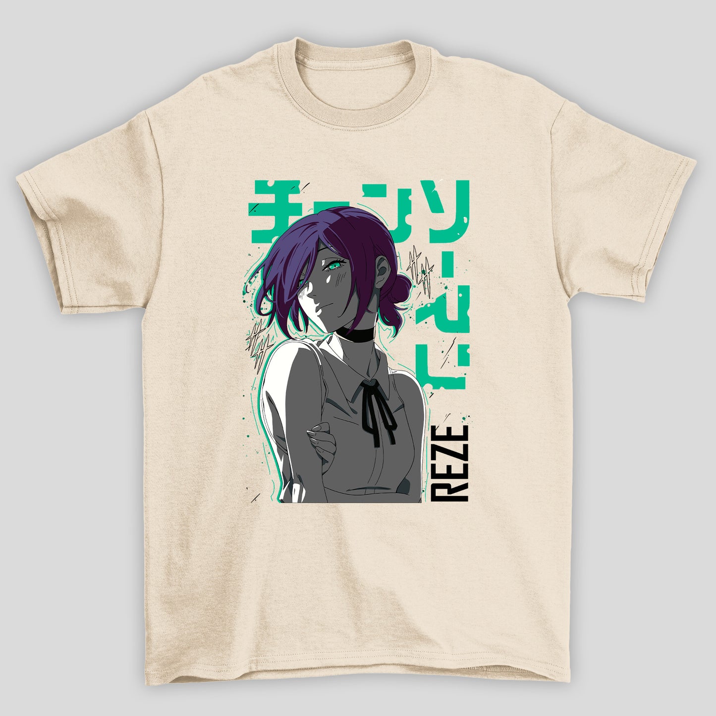 Camiseta Básica Unissex Chainsaw Man Reze Manga Kanji