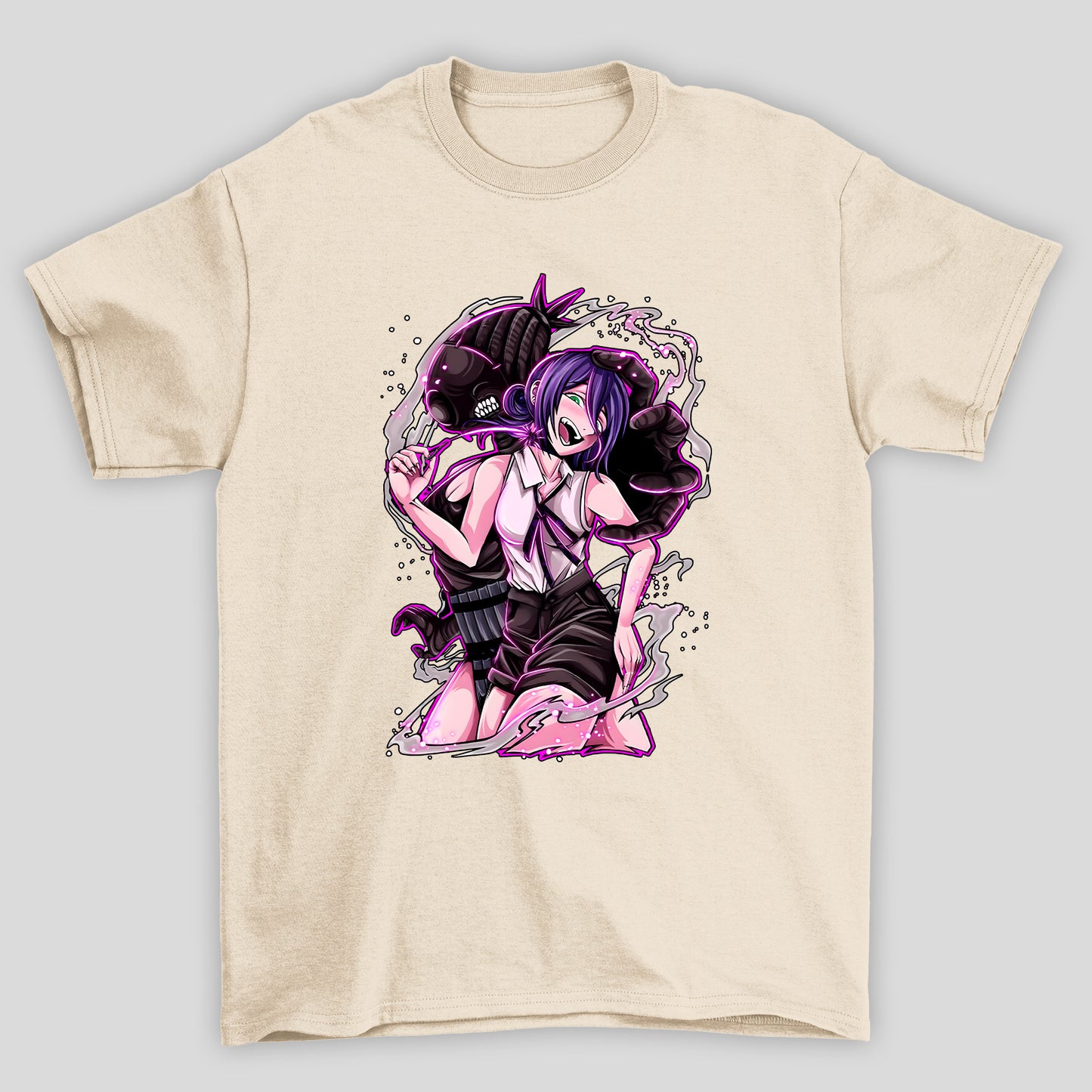 Camiseta Básica Unissex Chainsaw Man Reze Bomba Fumaça