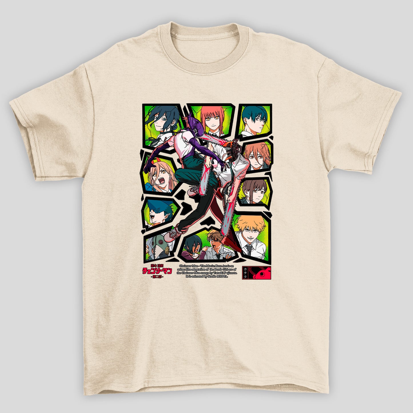 Camiseta Básica Unissex Chainsaw Man Bomba Denji Personagens