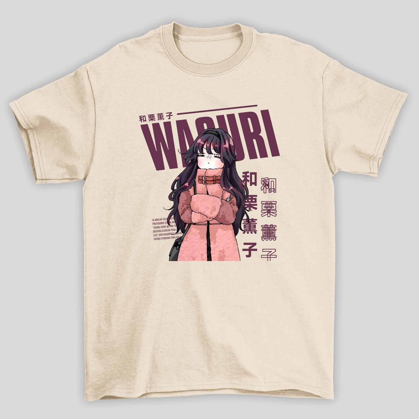 Camiseta Básica Unissex Kaoru Hana Waguri Kanji Cute