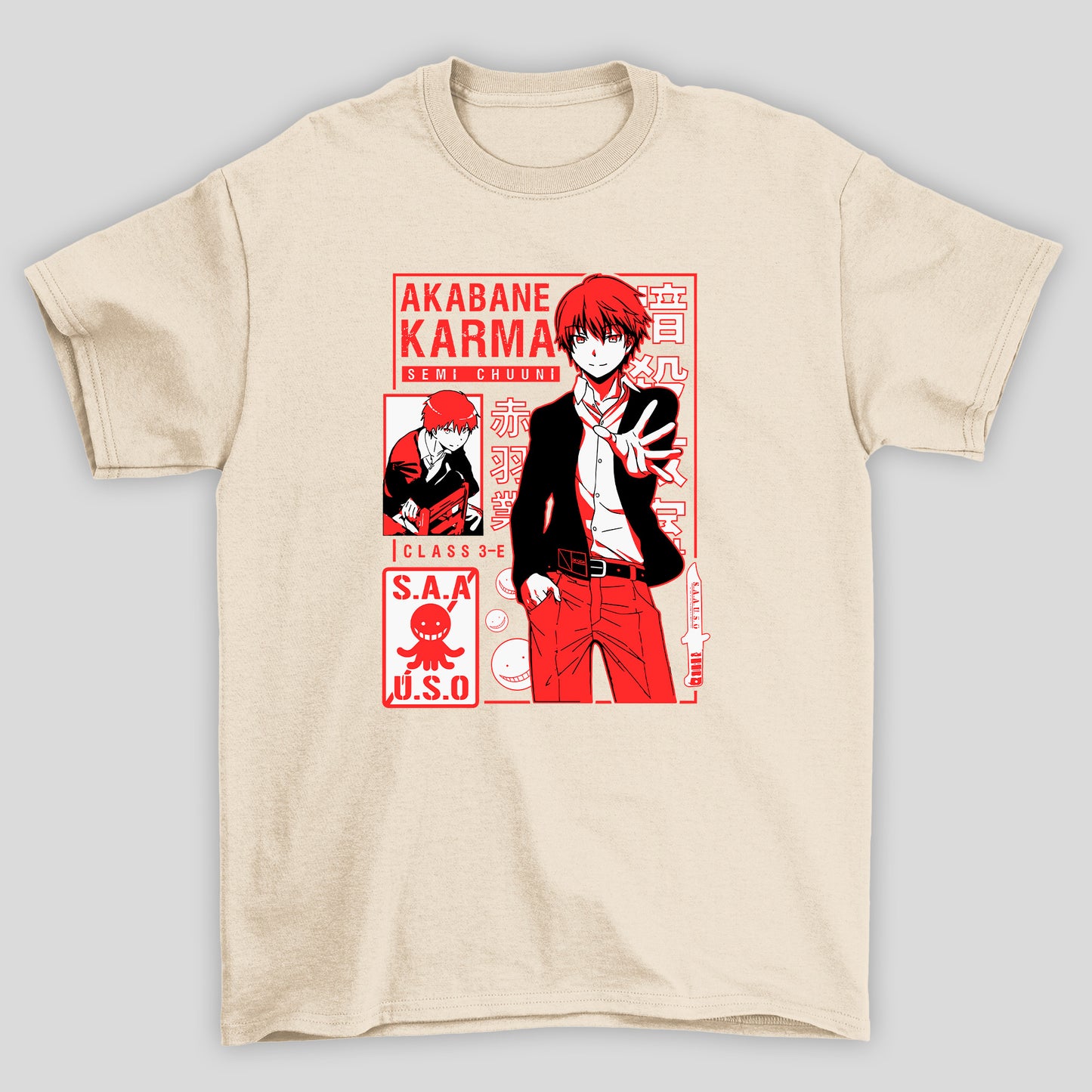 Camiseta Básica Unissex Koro Sensei Akabane Karma