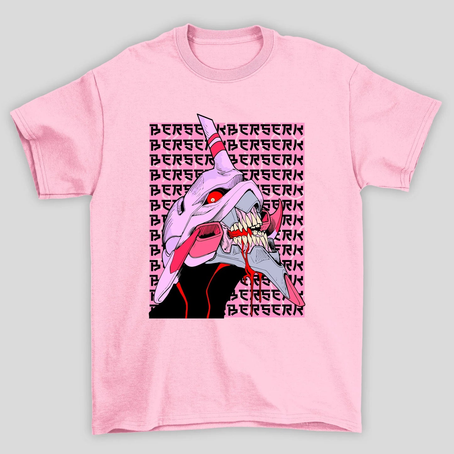 Camiseta Básica Unissex 001 Pink Evangelion