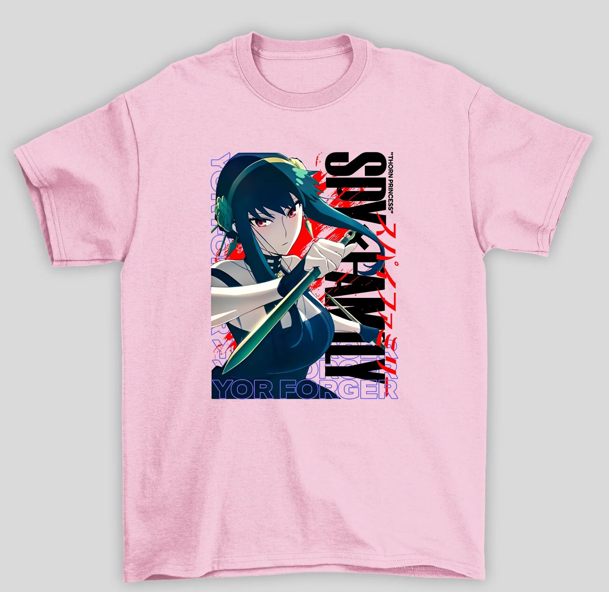 Camiseta Básica Unissex Spy x Family Yor Forger Thorn Princes- rosa bebe