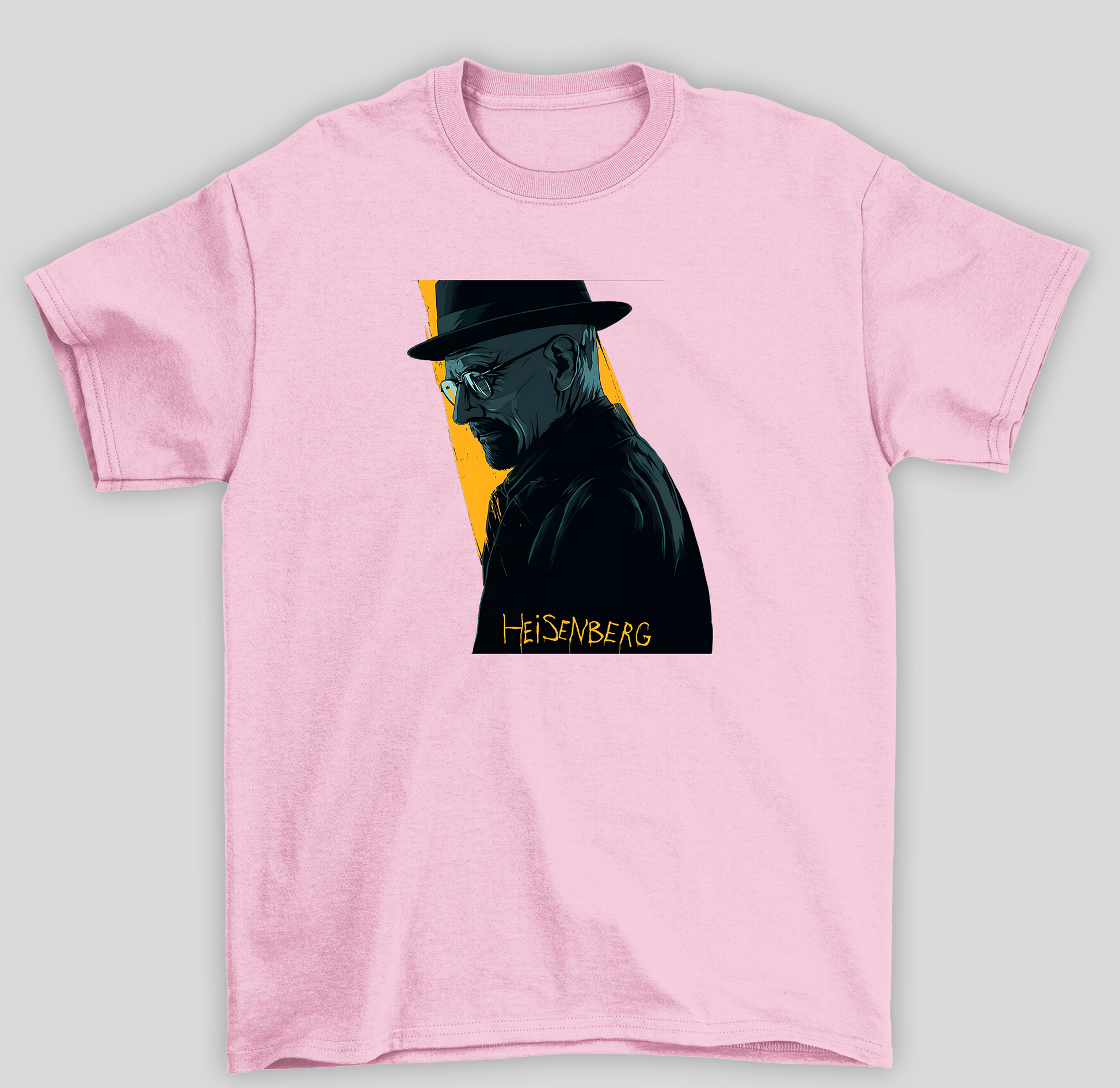 Camiseta Básica Unissex Breaking Bad Heisenberg- rosa bebe