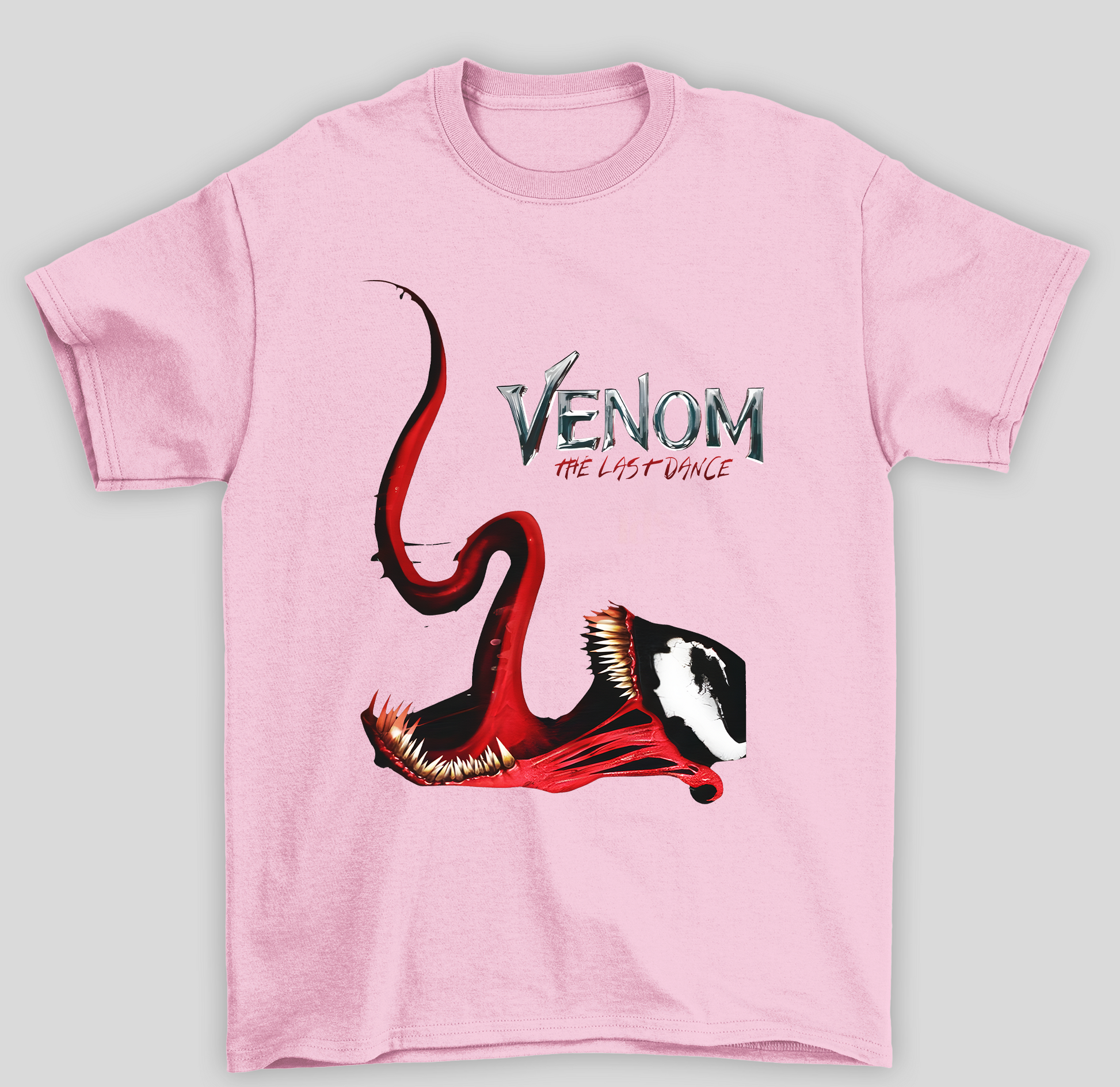 Camiseta Básica Unissex Venom The Last Dance- rosa bebe