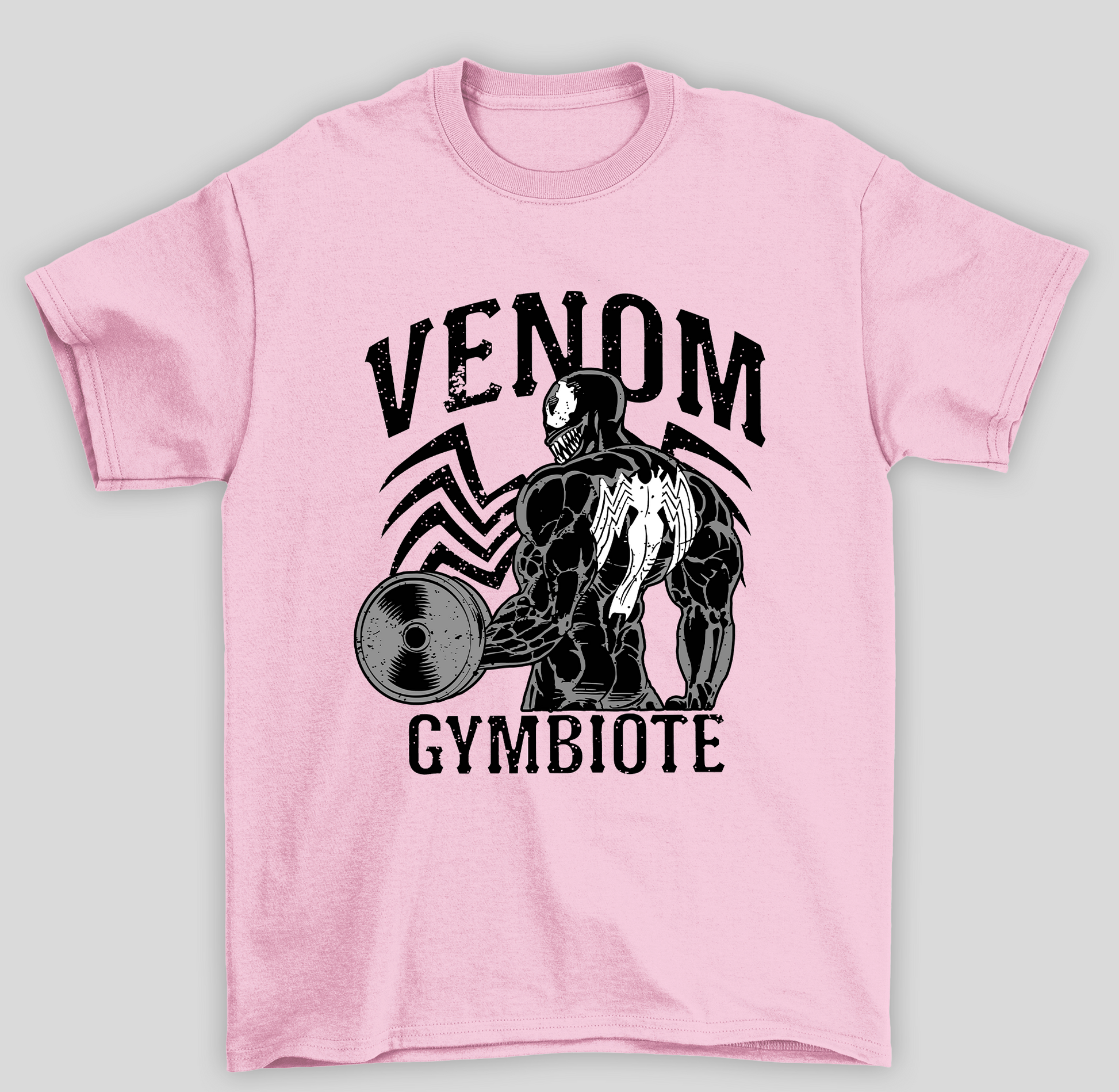 Camiseta Básica Unissex Venom Gymbiote- ROSA BEBE