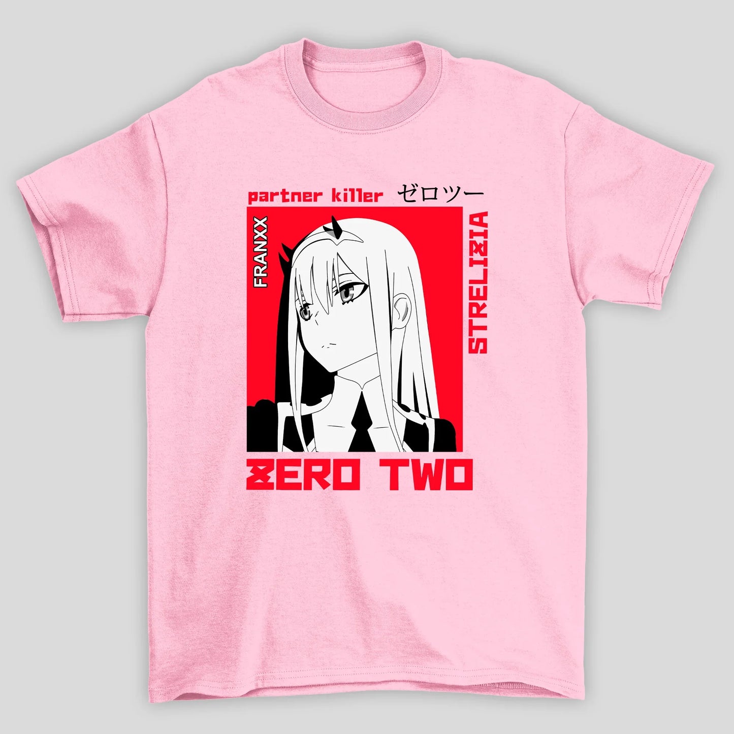Camiseta Básica Unissex Zero Two Partner Killer Darling In The Franxx